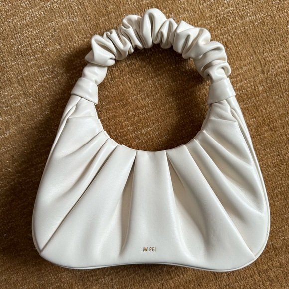 JW PEI Handbags - JW Pei Cream Ruched Hobo Handbag